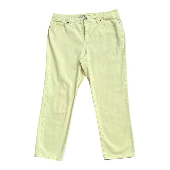 CODE BLEU Womens Size 10 Yellow Ankle Crop Denim Jeans 23.5" Inseam - Picture 1 of 7